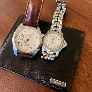 Lot of 3 Luxury Men’s Goods Prada Leather Wallet TAG Heuer & Certina Watches